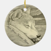 Shiba Inu Ornament Personalized Dog Art Decoration (Achterkant)