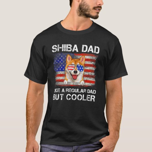 Shiba Inu papa als een gewone maar cooler hond pap T-shirt (Voorkant)