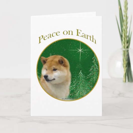 Shiba Inu Peace Feestdagen Kaart (Voorkant)