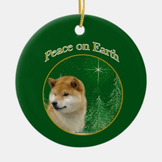 Shiba Inu Peace Keramisch Ornament (Voorkant)