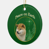 Shiba Inu Peace Keramisch Ornament (Links)