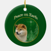 Shiba Inu Peace Keramisch Ornament (Achterkant)