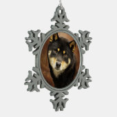 Shiba Inu Pewter Snowflake Ornament (Links)