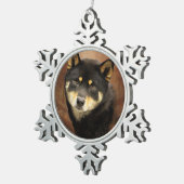 Shiba Inu Pewter Snowflake Ornament (Rechts)