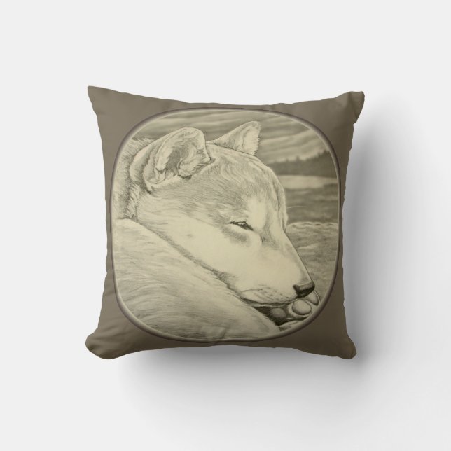Shiba Inu Pillow Hondenliefhebber Art Sierkussenne Kussen (Voorkant)