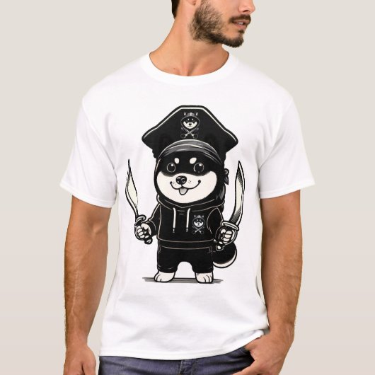 Shiba Inu Piraat T-shirt (Voorkant)
