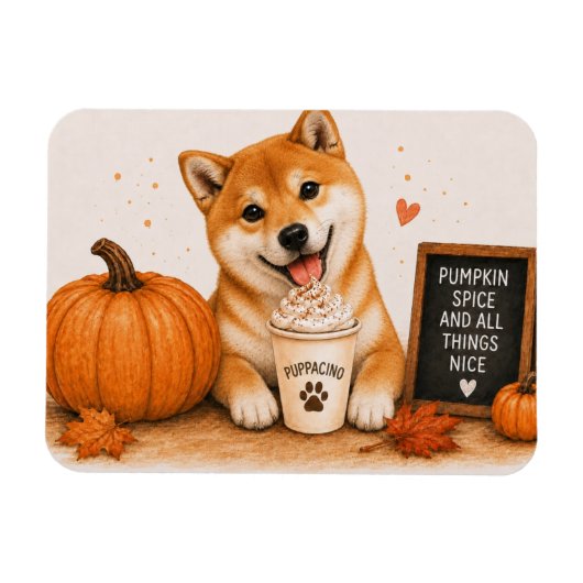 Shiba Inu Pompoen Kruiden Magneet (Horizontaal)