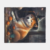 Shiba Inu pompoenen Halloween eng Fleece Deken (Voorkant (Horizontaal))