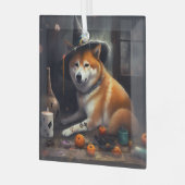 Shiba Inu pompoenen Halloween eng Glas Ornament (Voorkant links)