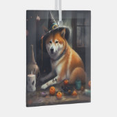 Shiba Inu pompoenen Halloween eng Glas Ornament (Voorkant Rechts)