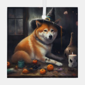 Shiba Inu pompoenen Halloween eng Glas Ornament (Achterkant)