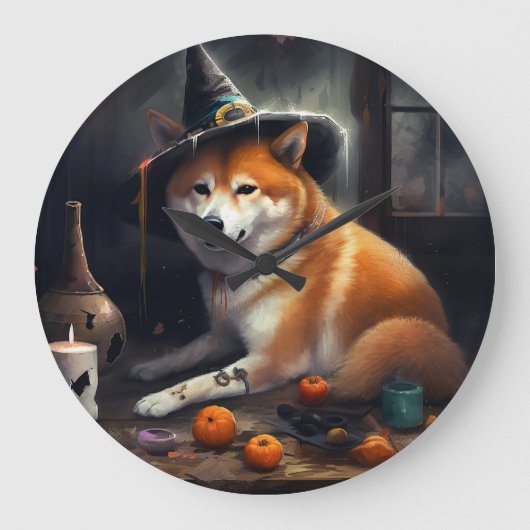 Shiba Inu pompoenen Halloween eng Grote Klok (Voorkant)