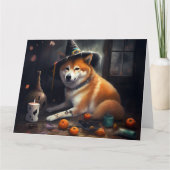 Shiba Inu pompoenen Halloween eng Kaart (Voorkant)