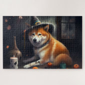 Shiba Inu pompoenen Halloween eng Legpuzzel (Horizontaal)