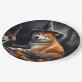 Shiba Inu pompoenen Halloween eng Papieren Bordje (Gekanteld)