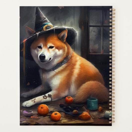 Shiba Inu pompoenen Halloween eng Planner (Achterkant)