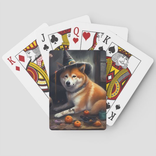 Shiba Inu pompoenen Halloween eng Pokerkaarten (Achterkant)