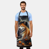 Shiba Inu pompoenen Halloween eng Schort (Gedragen)