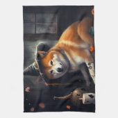 Shiba Inu pompoenen Halloween eng Theedoek (Verticaal)