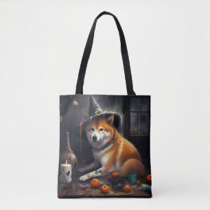 Shiba Inu pompoenen Halloween eng Tote Bag