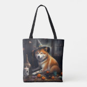 Shiba Inu pompoenen Halloween eng Tote Bag (Achterkant)