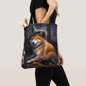 Shiba Inu pompoenen Halloween eng Tote Bag (Dichtbij)