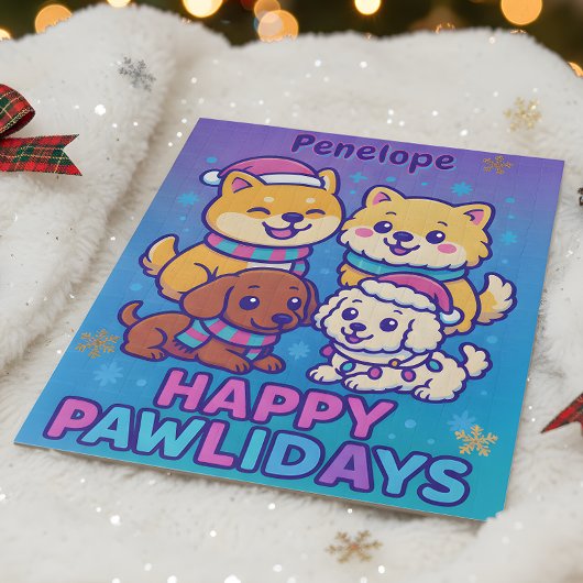 Shiba Inu Poodle Christmas Dogs Blue Purple Puppy Legpuzzel