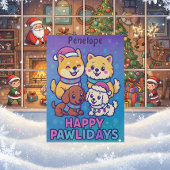 Shiba Inu Poodle Christmas Dogs Blue Purple Puppy Legpuzzel