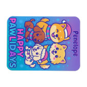 Shiba Inu Poodle Christmas Dogs Blue Purple Puppy Magneet (Horizontaal)