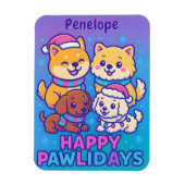Shiba Inu Poodle Christmas Dogs Blue Purple Puppy Magneet (Verticaal)