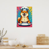 Shiba Inu: Pop Art Dog Chef Poster (Keuken)