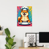 Shiba Inu: Pop Art Dog Chef Poster (Thuiskantoor)