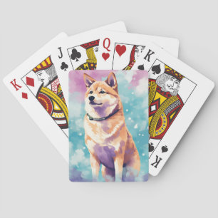 Shiba Inu Pop Art Dromerige & Whimsische Ontwerp Pokerkaarten