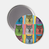 Shiba Inu Pop-Art Magneet (Voorkant / Achterkant)