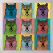 Shiba Inu Pop-Art Poster (Voorkant)