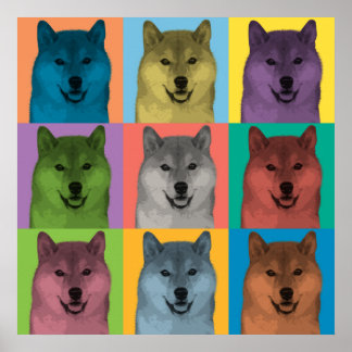 Shiba Inu Pop-Art Poster