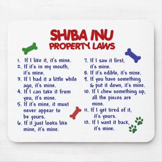 SHIBA INU Property Laws 2 Muismat (Voorkant)