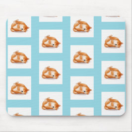 Shiba INU-puppies op de muismat van het achterpatr