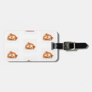 Shiba Inu puppies op het achterpatroon bagagelabel