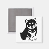 Shiba Inu Puppy Art Magneet (Voorkant / Achterkant)