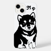 Shiba Inu Puppy Art Monogram Case-Mate iPhone Case (Achterkant)