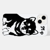 Shiba Inu Puppy Art Monogram Case-Mate iPhone Case (Achterkant (horizontaal))