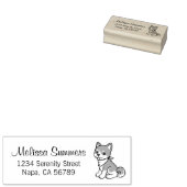 Shiba Inu Puppy Dog Return-adres Rubberstempel (Gestempeld)