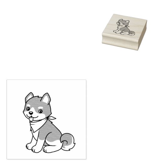 Shiba Inu Puppy Dog Rubberstempel (Gestempeld)