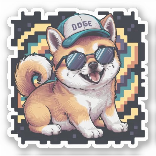 Shiba Inu Puppy Dog Sticker (Voorkant)