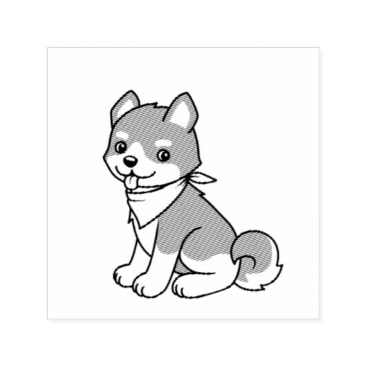 Shiba Inu Puppy Dog Zelfinktende Stempel (Design)