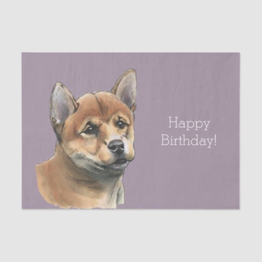 Shiba Inu Puppy Drawing Tissuepapier (Voorkant)