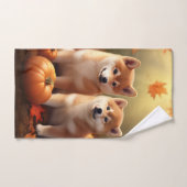 Shiba Inu Puppy Herfst Delight Pompoen Bad Handdoek (Handdoek)