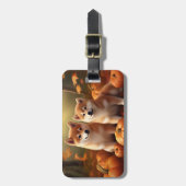 Shiba Inu Puppy Herfst Delight Pompoen Bagagelabel (Voorkant verticaal)