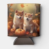 Shiba Inu Puppy Herfst Delight Pompoen Blikjeskoeler (Voorkant)